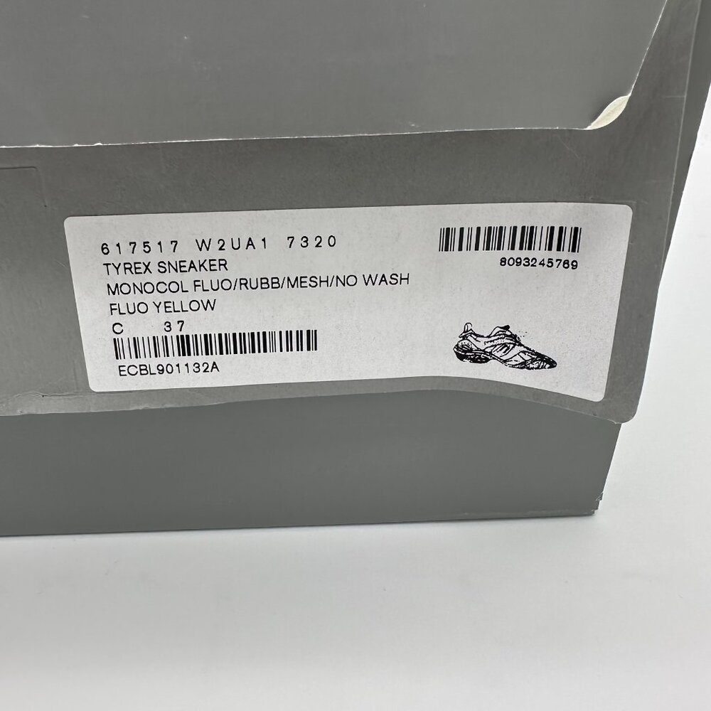 Balenciaga Women's Tyrex Low Top Athleticâ Sneaker, Size EU37/US7, Fluo Yellow - Picture 12 of 15